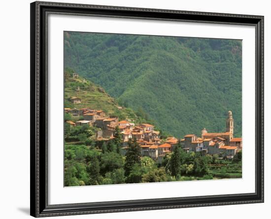 Hill Town View, Molini di Triora, Riviera di Ponente, Liguria, Italy-Walter Bibikow-Framed Photographic Print