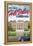 Hill Valley California Retro Travel Poster-null-Framed Stretched Canvas