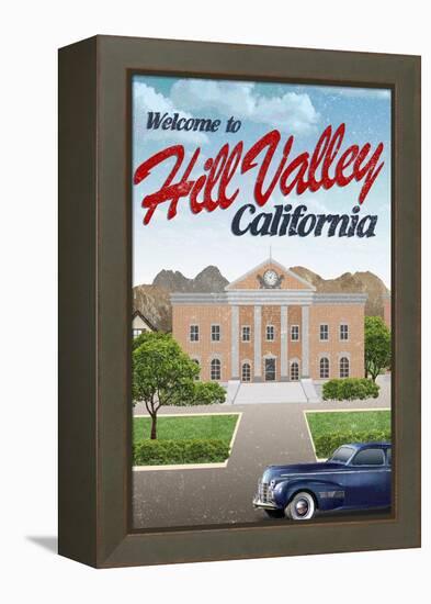 Hill Valley California Retro Travel-null-Framed Stretched Canvas