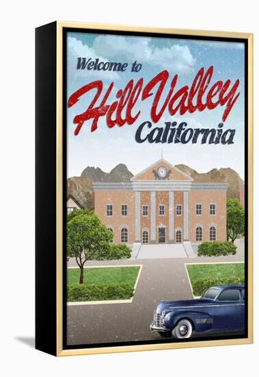 Hill Valley California Retro Travel-null-Framed Stretched Canvas