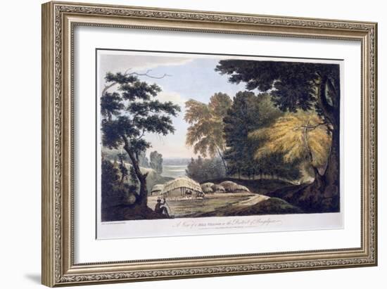 Hill Village in the District of Bauhelepoor, 1787 (Aquatint)-William Hodges-Framed Giclee Print