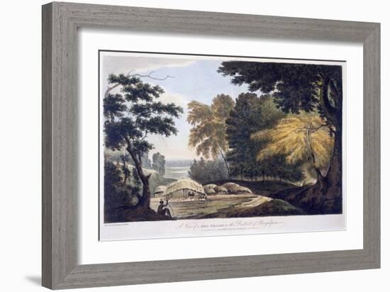 Hill Village in the District of Bauhelepoor, 1787 (Aquatint)-William Hodges-Framed Giclee Print