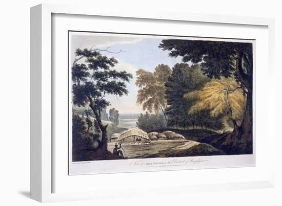 Hill Village in the District of Bauhelepoor, 1787 (Aquatint)-William Hodges-Framed Giclee Print