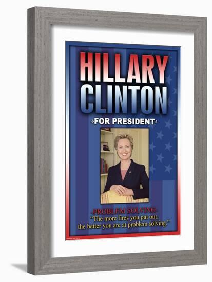 Hillary Clinton For President-null-Framed Art Print