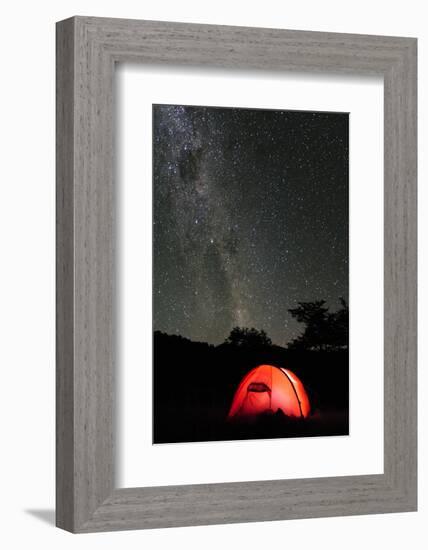 Hilleberg Tent under the Night Sky, Patagonia, Aysen, Chile-Fredrik Norrsell-Framed Photographic Print