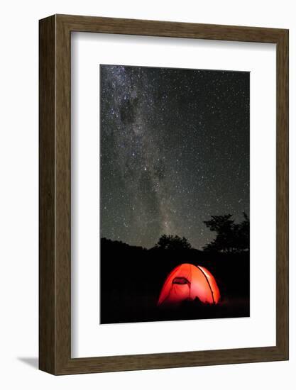 Hilleberg Tent under the Night Sky, Patagonia, Aysen, Chile-Fredrik Norrsell-Framed Photographic Print