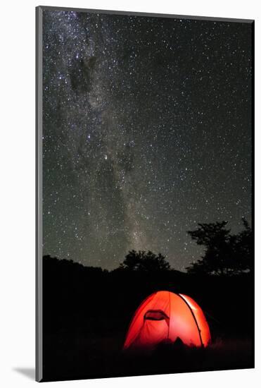 Hilleberg Tent under the Night Sky, Patagonia, Aysen, Chile-Fredrik Norrsell-Mounted Photographic Print
