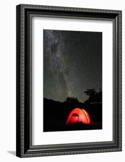 Hilleberg Tent under the Night Sky, Patagonia, Aysen, Chile-Fredrik Norrsell-Framed Photographic Print