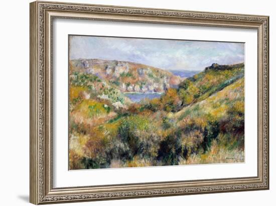 Hills Around the Bay of Moulin Huet, Guernsey, 1883-Pierre-Auguste Renoir-Framed Giclee Print