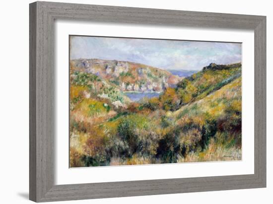 Hills Around the Bay of Moulin Huet, Guernsey, 1883-Pierre-Auguste Renoir-Framed Giclee Print