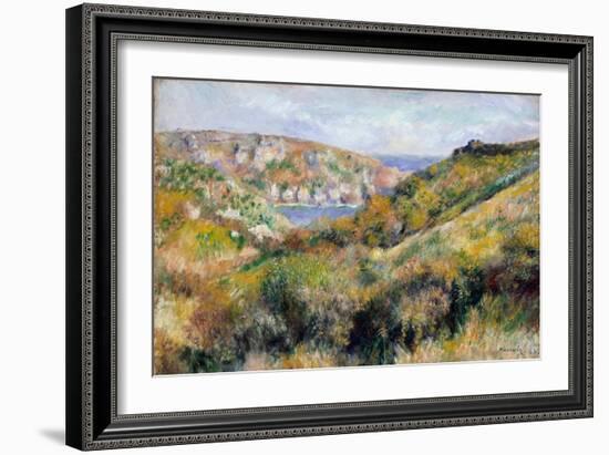 Hills Around the Bay of Moulin Huet, Guernsey, 1883-Pierre-Auguste Renoir-Framed Giclee Print