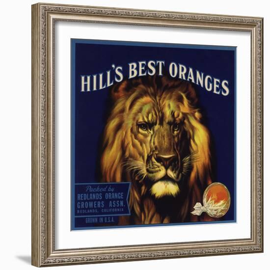 Hills Best Brand - Redlands, California - Citrus Crate Label-Lantern Press-Framed Art Print