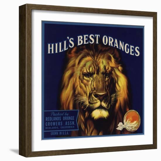 Hills Best Brand - Redlands, California - Citrus Crate Label-Lantern Press-Framed Art Print