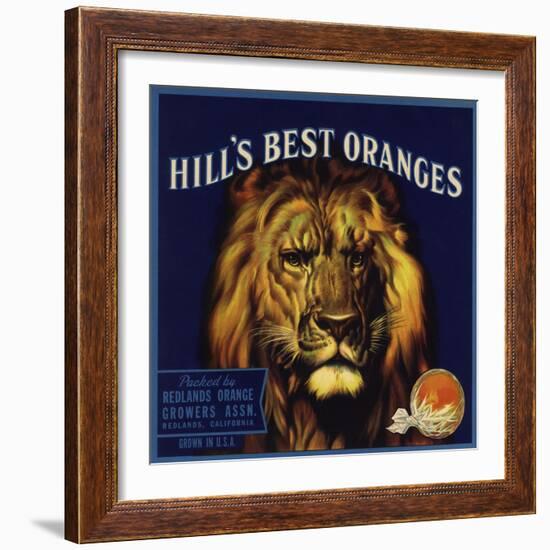 Hills Best Brand - Redlands, California - Citrus Crate Label-Lantern Press-Framed Art Print