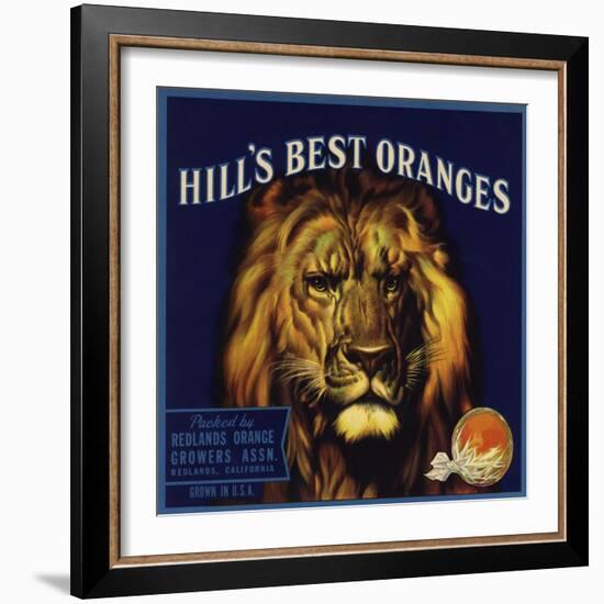 Hills Best Brand - Redlands, California - Citrus Crate Label-Lantern Press-Framed Art Print