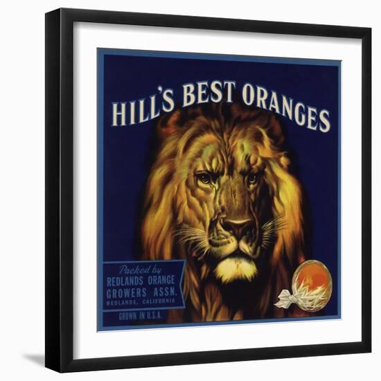 Hills Best Brand - Redlands, California - Citrus Crate Label-Lantern Press-Framed Art Print