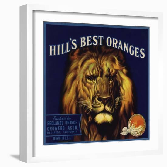 Hills Best Brand - Redlands, California - Citrus Crate Label-Lantern Press-Framed Art Print