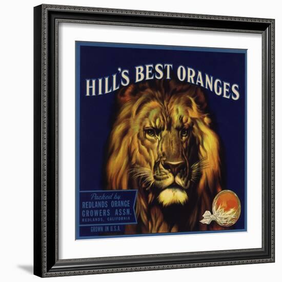 Hills Best Brand - Redlands, California - Citrus Crate Label-Lantern Press-Framed Art Print