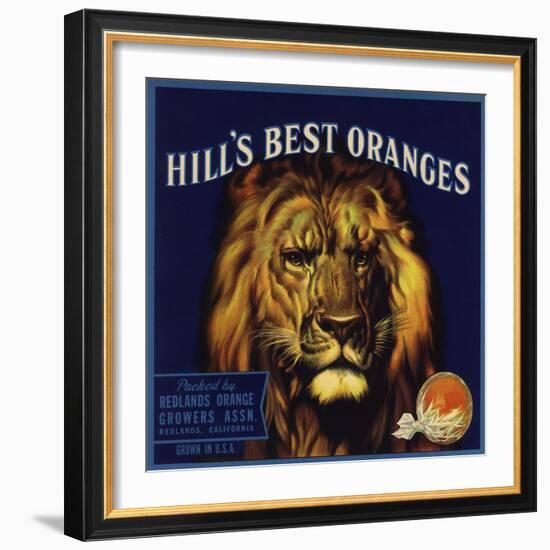 Hills Best Brand - Redlands, California - Citrus Crate Label-Lantern Press-Framed Art Print