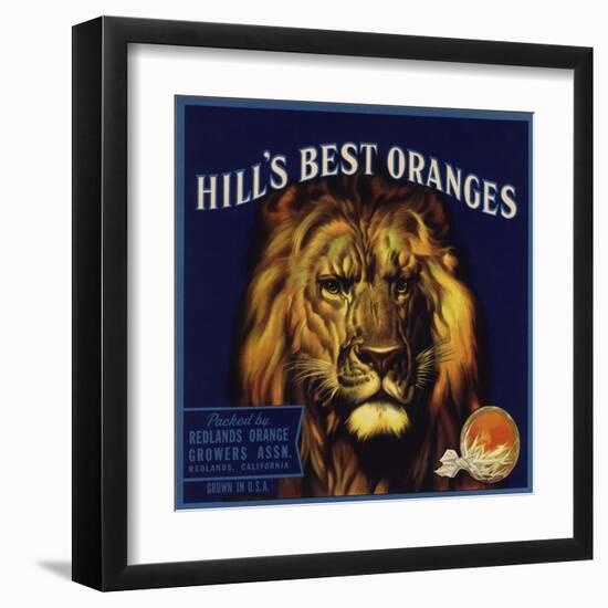 Hills Best Brand - Redlands, California - Citrus Crate Label-Lantern Press-Framed Art Print