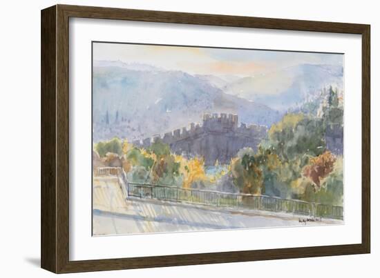 Hills beyond the City, Sunrise, Jerusalem, 2019 (W/C on Paper)-Lucy Willis-Framed Giclee Print