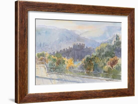 Hills beyond the City, Sunrise, Jerusalem, 2019 (W/C on Paper)-Lucy Willis-Framed Giclee Print