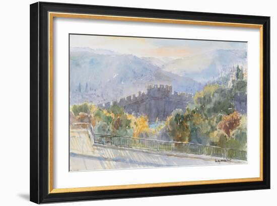 Hills beyond the City, Sunrise, Jerusalem, 2019 (W/C on Paper)-Lucy Willis-Framed Giclee Print