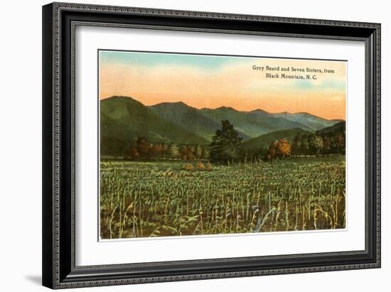 Hills, Field, Black Mountain, North Carolina-null-Framed Art Print