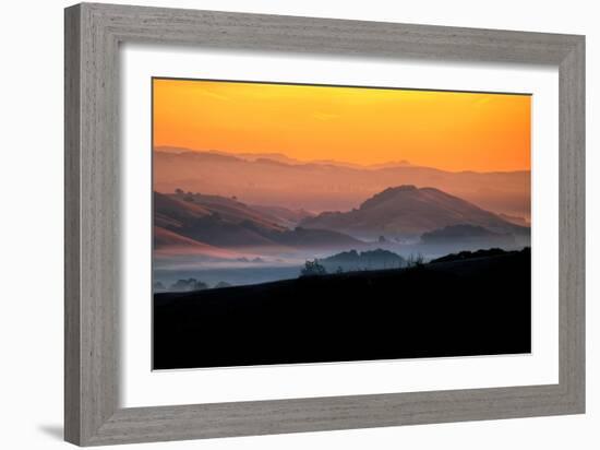 Hills of the Future, Mellow Sun and Hills, Petaluma, Sonoma County-Vincent James-Framed Premium Photographic Print
