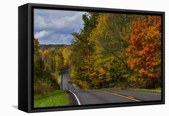 Hills on Highway 46 in Autumn West of Spencer, Indiana, USA-Chuck Haney-Framed Premier Image Canvas