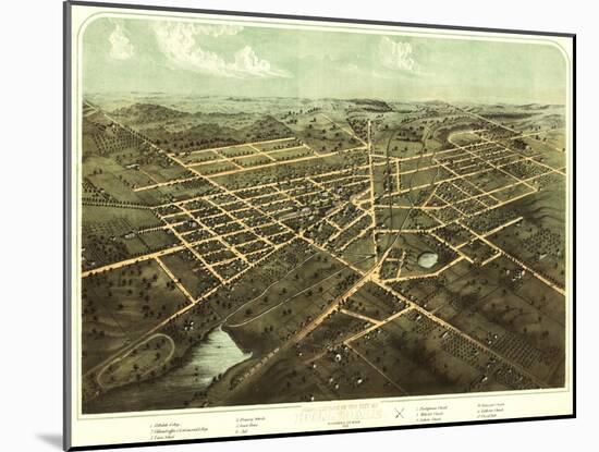 Hillsdale, Michigan - Panoramic Map-Lantern Press-Mounted Art Print