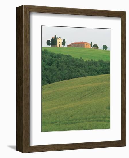 Hillside Chapel, Tuscany, Italy-Walter Bibikow-Framed Photographic Print