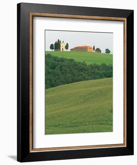 Hillside Chapel, Tuscany, Italy-Walter Bibikow-Framed Photographic Print