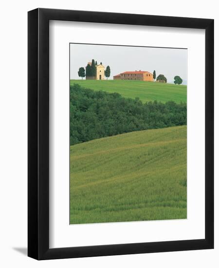 Hillside Chapel, Tuscany, Italy-Walter Bibikow-Framed Photographic Print