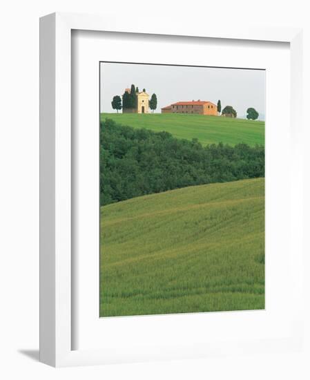 Hillside Chapel, Tuscany, Italy-Walter Bibikow-Framed Photographic Print