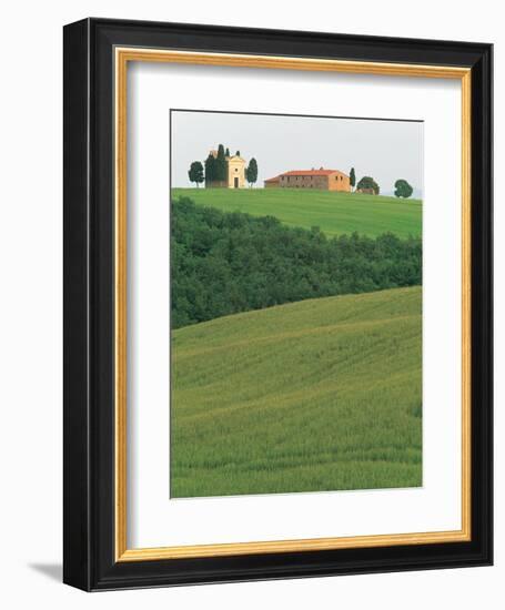 Hillside Chapel, Tuscany, Italy-Walter Bibikow-Framed Photographic Print