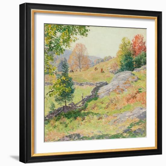 Hillside Pastures—September, 1922-Willard Leroy Metcalf-Framed Giclee Print