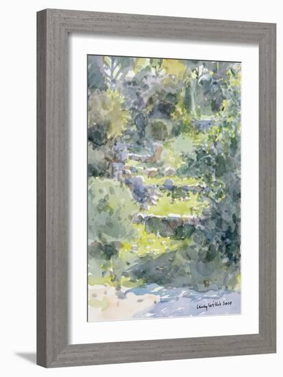 Hillside Steps, Ein Kerem, Israel, 2019 (W/C on Paper)-Lucy Willis-Framed Giclee Print