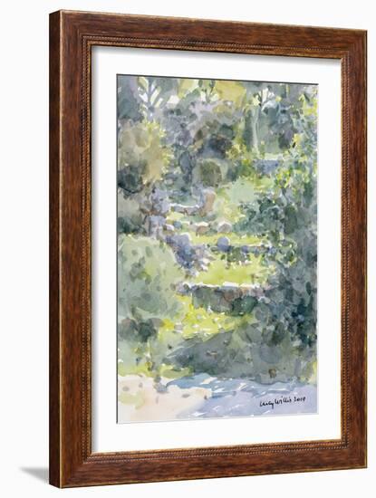 Hillside Steps, Ein Kerem, Israel, 2019 (W/C on Paper)-Lucy Willis-Framed Giclee Print