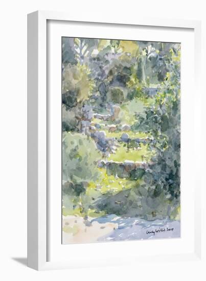 Hillside Steps, Ein Kerem, Israel, 2019 (W/C on Paper)-Lucy Willis-Framed Giclee Print