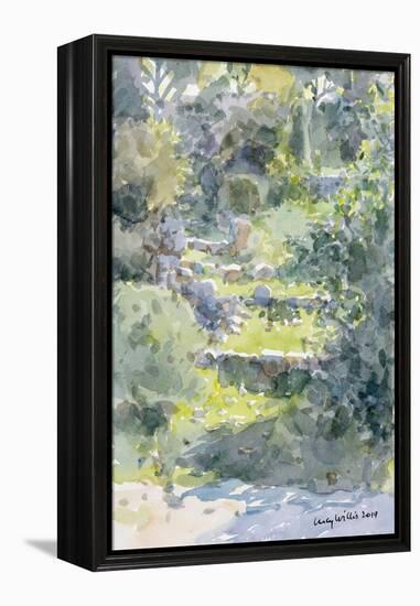 Hillside Steps, Ein Kerem, Israel, 2019 (W/C on Paper)-Lucy Willis-Framed Premier Image Canvas