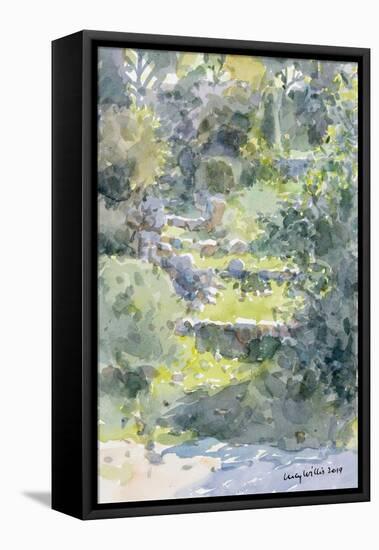 Hillside Steps, Ein Kerem, Israel, 2019 (W/C on Paper)-Lucy Willis-Framed Premier Image Canvas