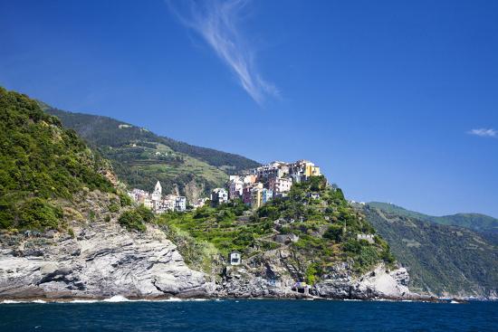 Hillside Town Of Corniglia From The Ocean Cinque Terre Italy Photographic Print Terry Eggers Art Com