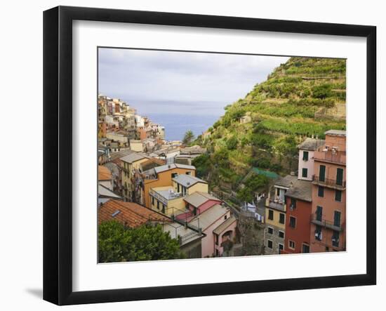 Hillside Village of Manarola, Cinque Terre, Italy-Dennis Flaherty-Framed Photographic Print