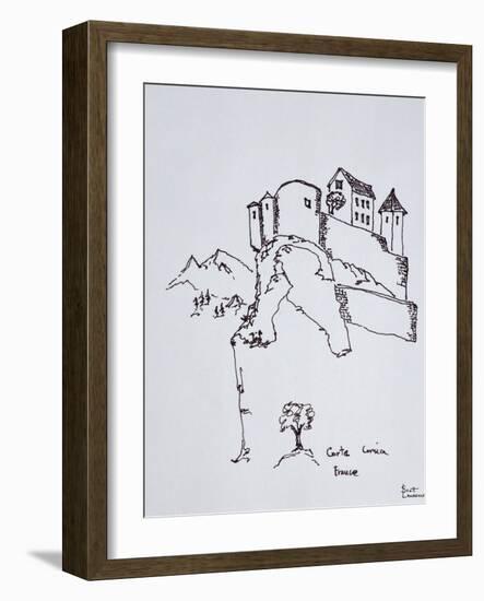 Hilltop fortress of Corte, Corsica, France-Richard Lawrence-Framed Photographic Print