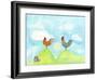 Hilltop Roosters-Ingrid Blixt-Framed Art Print