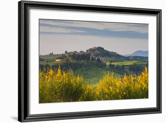 Hilltop Village Nr Asciano, Tuscany, Italy-Peter Adams-Framed Photographic Print