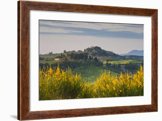 Hilltop Village Nr Asciano, Tuscany, Italy-Peter Adams-Framed Photographic Print