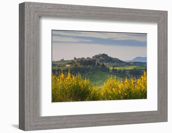 Hilltop Village Nr Asciano, Tuscany, Italy-Peter Adams-Framed Photographic Print