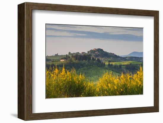 Hilltop Village Nr Asciano, Tuscany, Italy-Peter Adams-Framed Photographic Print